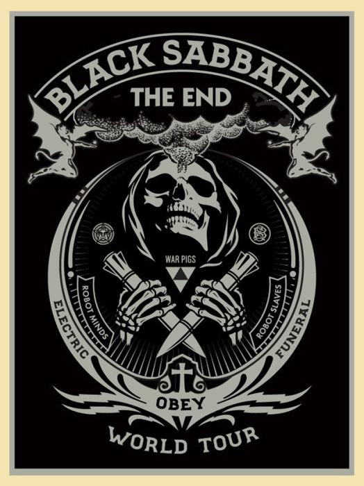 Shepard Fairey Obey silkscreen Siebdruck 2016 black sabbath silver