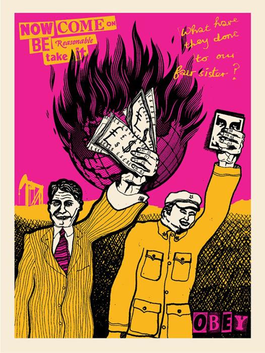 BE REASONABLE Shepard Fairey Obey silkscreen Siebdruck 2016 suburban pressure