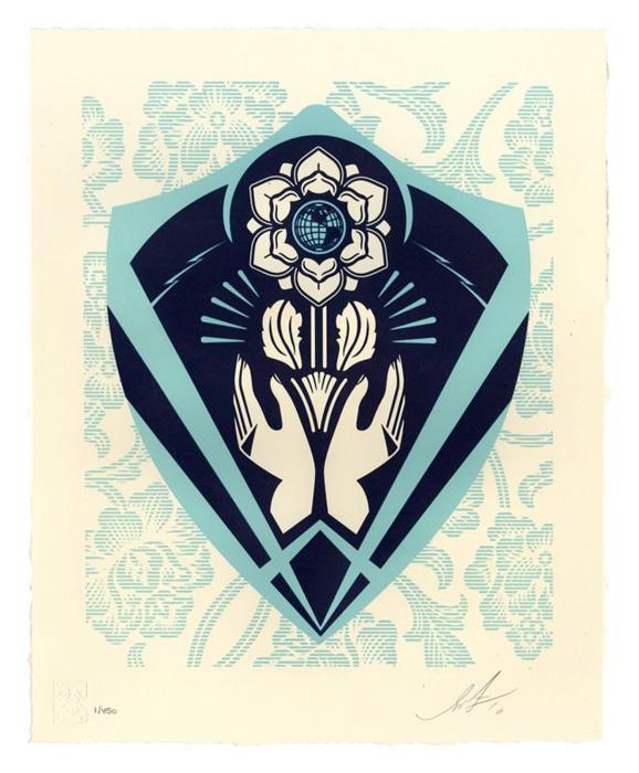 RESPECT AND JUSTICE Letterpress Shepard Fairey Obey silkscreen Siebdruck Letterpress 2016 respect and justice
