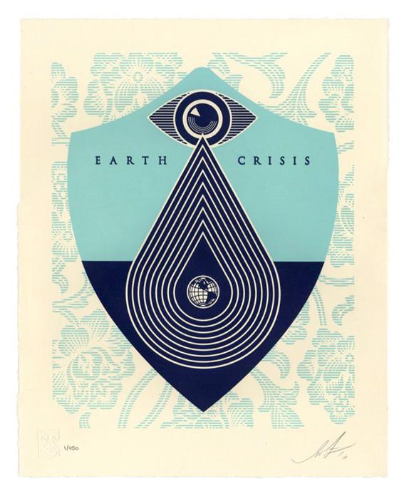 Earth Crisis Letterpress Shepard Fairey Obey silkscreen Siebdruck Letterpress 2016 earth crisis
