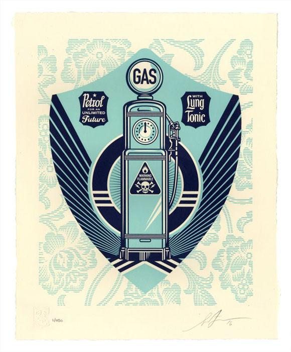 Shepard Fairey Obey silkscreen Siebdruck Letterpress 2016 endless power