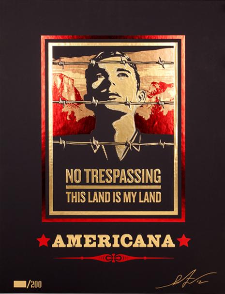 AMERICANA Shepard Fairey Obey silkscreen Siebdruck 2012 Americana Box Set No traspassing
