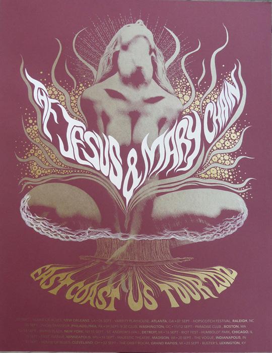 Mishka Westell jesus and the mary chain silkscreen Siebdruck Poster art of rock psychodelic art Mishka Westell jesus and the mary chain silkscreen Siebdruck Poster art of rock psychodelic art