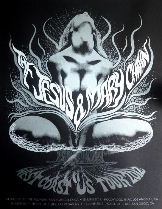 Mishka Westell jesus and the mary chain silkscreen Siebdruck Poster art of rock psychodelic art Mishka Westell jesus and the mary chain silkscreen Siebdruck Poster art of rock psychodelic art