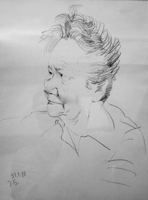 PORTRAIT original Bleistiftzeichnung Johannes Grützke Unikat Portrait