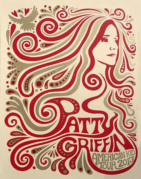 Mishka Westell patty griffin silkscreen Siebdruck Poster art of rock psychodelic art Mishka Westell patty griffin silkscreen Siebdruck Poster art of rock psychodelic art