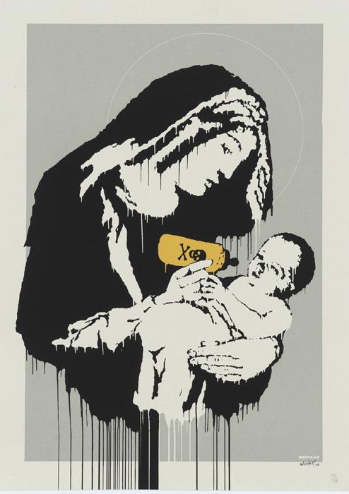 Virgin Mary Banksy after Nachdruck Reproduktion Serigrafie Giclee