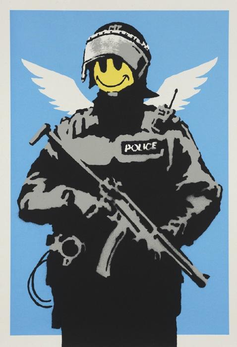 Flying Copper Banksy after Nachdruck Reproduktion Serigrafie Flying Copper Banksy after Nachdruck Reproduktion Serigrafie