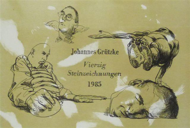VIERZIG STEINZEICHNUNGEN steinzeichnungen Lithografie Johannes Grützke Holzschnitt Radierung Schabradierung Offsetdruckt Druckgrafik Kaltnadelradierung